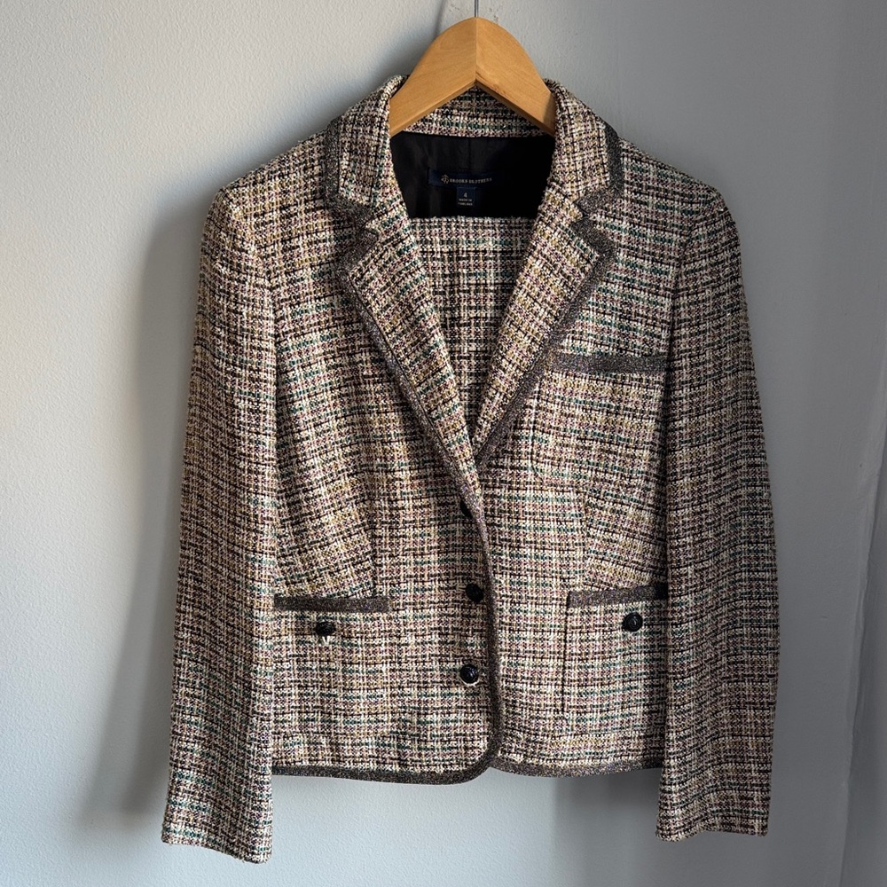 Brooks Brothers Multicolor Tweed Blazer with skirt size 4